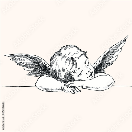 The Engraved angel fell asleep.