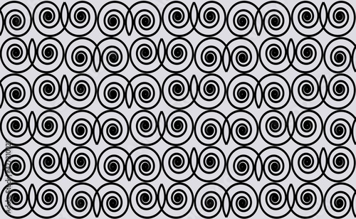 Pattern of abstract lines in black on a gray background for textiles and paper