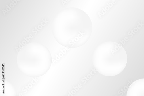 abstract backdrop with flying balls white and gray horizontal gradient on a rectangular background