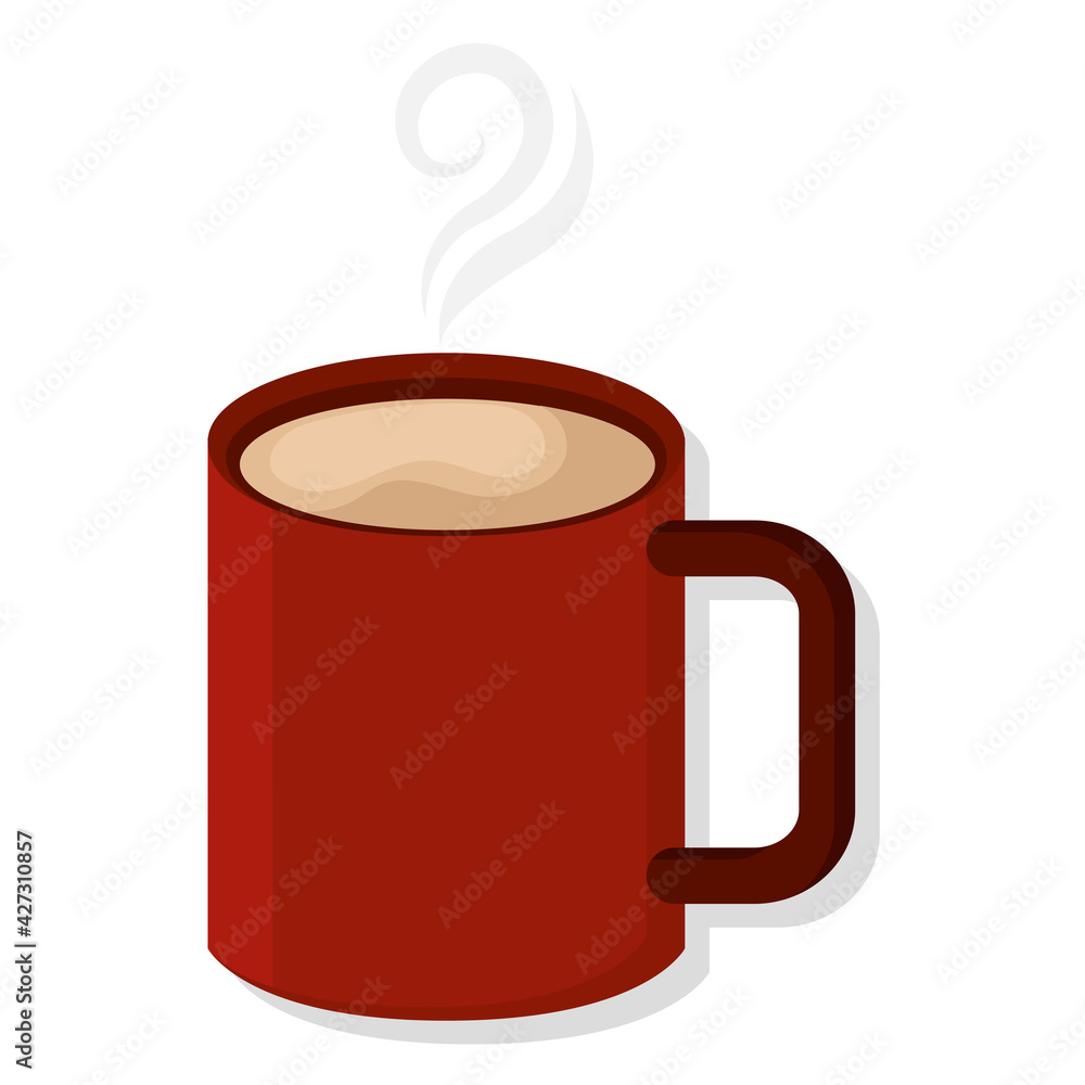 Hot coffee cup with steam - Vector illustration Hot coffee cup with steam - Vector illustration