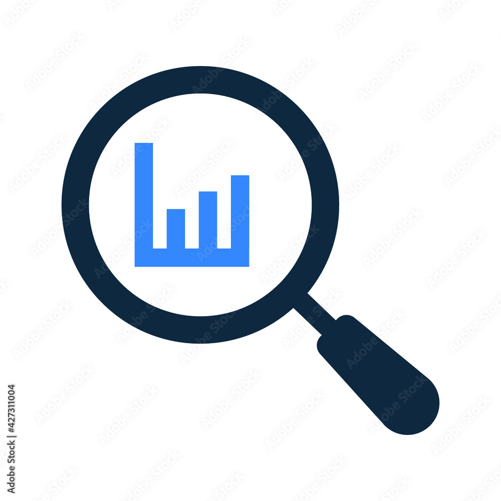 Report, search icon. Editable vector isolated on a white background. Report, search icon. Editable vector isolated on a white background.