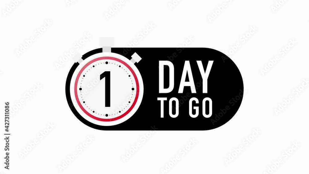 Timer number two days to go countdown motion template on white background. Motion graphic. Timer number two days to go countdown motion template on white background. Motion graphic.