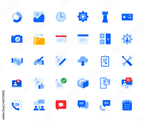 Business icons set for personal and business use. Vector illustration icons for graphic and web design, app development, marketing material and business presentation.