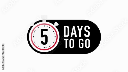 Timer number two days to go countdown motion template on white background. Motion graphic. photo