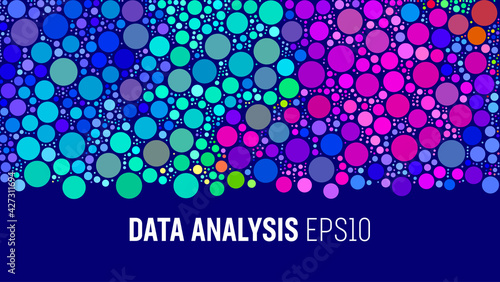 Data analysis circle charts. Circle pattern Big data cloud analysis. Bigdata predict backgorund