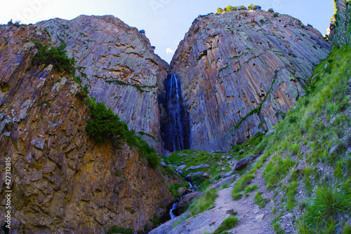 Beautiful waterfall Abai-Su in Chegem gorge photo