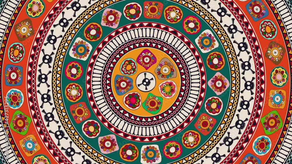 Decorative rotating Aztec icon in endless loop Decorative rotating Aztec icon in endless loop