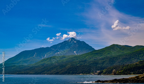 Cuadro en lienzo Mount Athos Sea Side View