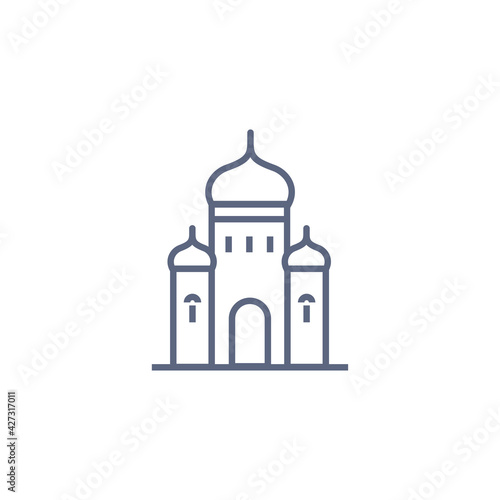 Church line icon - orthodox chapel simple linear pictogram on white background. Vector illustration.