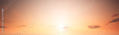 Sky background, coudy sky abstract background, sun above the horizon photo