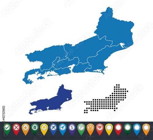Set maps of Rio De Janeiro state