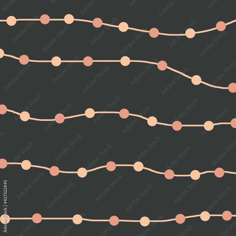 Naklejka premium Geometric pattern with gray, yellow and pink. Form a different colors circles and wave line . Used for fabric, textile, for wallpaper, web, page.