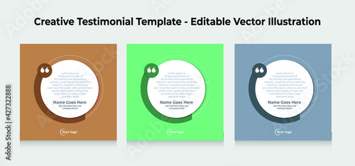 Creative Testimonial Templates - Editable Vector Illustration