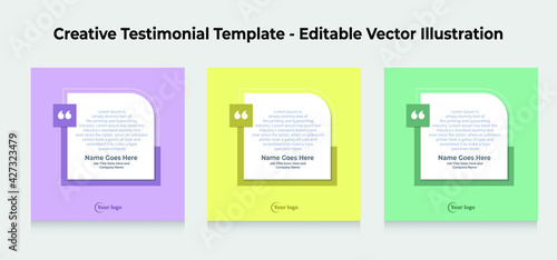 Creative Testimonial Templates - Editable Vector Illustration