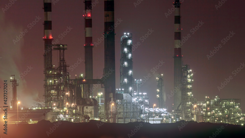 Refinery by night