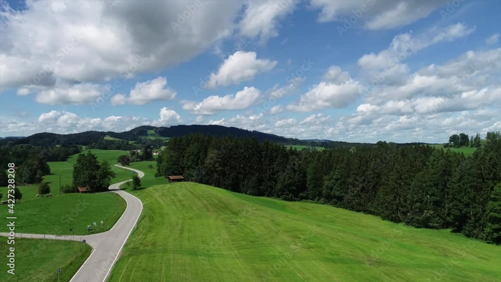 Bavarian landscape drone view