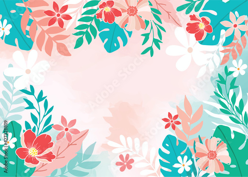 flower background for design. Vector design templates in simple modern style with copy space for text, flowers and leaves - wedding invitation backgrounds and frames, social media stories wallpapers.