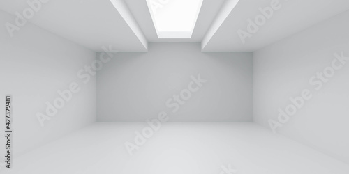 Wallpaper Mural white empty abstract building interior room 3d render illustration Torontodigital.ca