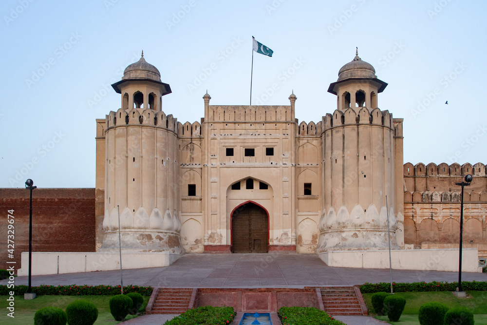 Lahore, Punjab, Pakistan. April 10, 2021. Lahore Fort at the heart of Lahore.
