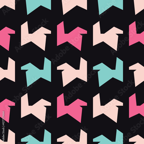 Bright seamless pattern with geometric shapes.