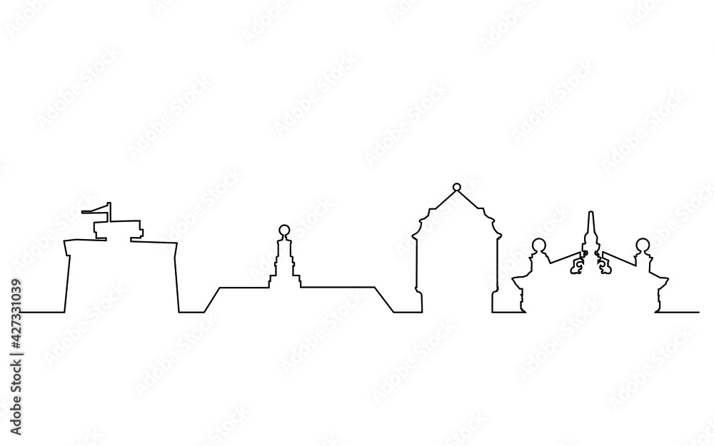 Skyline von Emden in Linien style Skyline von Emden in Linien style