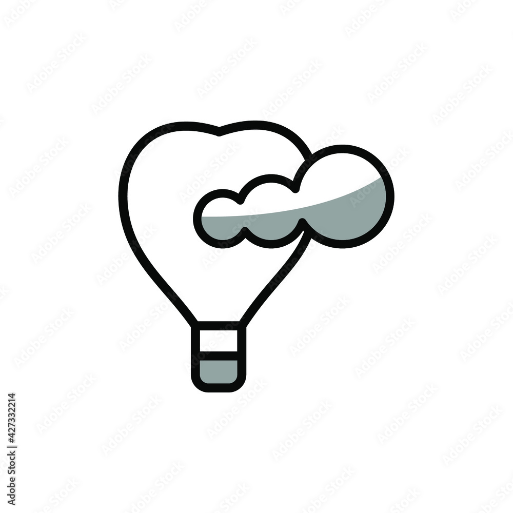 Illustration Vector graphic of Air balloon icon Illustration Vector graphic of Air balloon icon