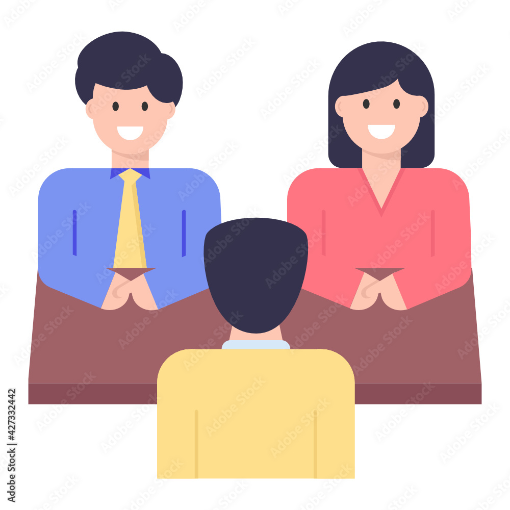 Fototapeta premium Office Discussion Flat Icons collection