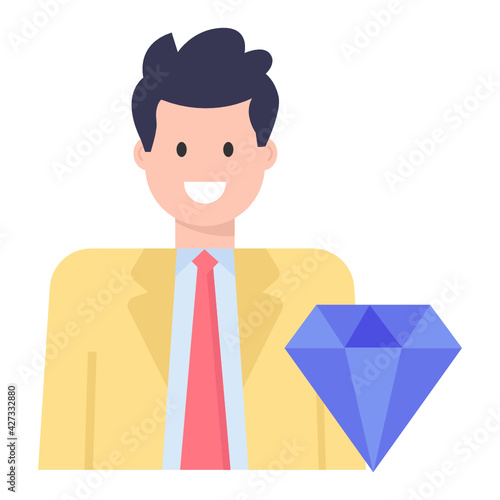 
Download premium quality flat vector of brilliant person 

