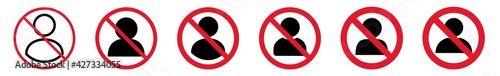 Prohibition Sign Person User Forbidden Icon | Human Man Prohibition Signs Prohibited Vector Illustration | Customer Prohibition Sign Isolated