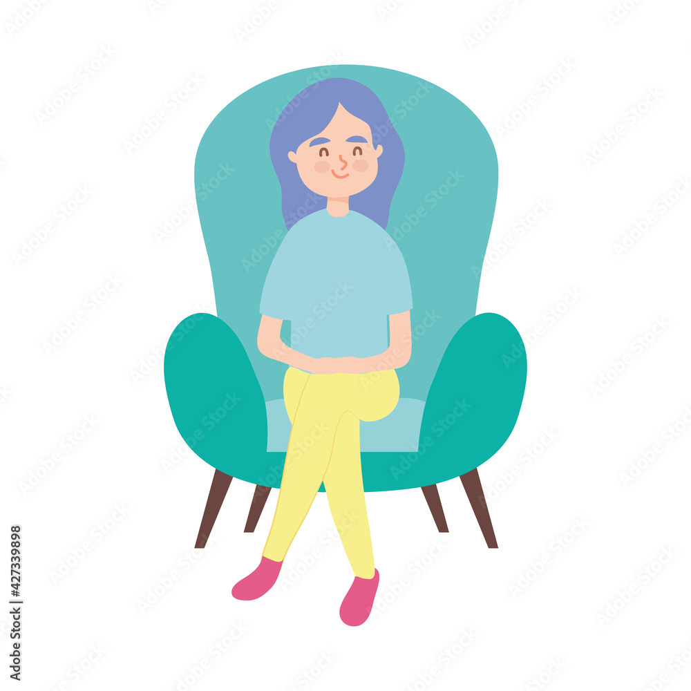 woman sitting on armchair woman sitting on armchair