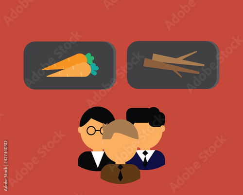 carrot and stick to choose for employee to motivate or punish them to reach the goal