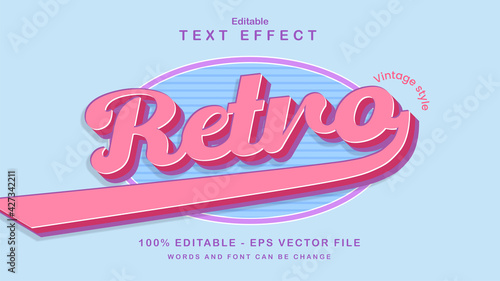 Cute retro and vintage text effect style