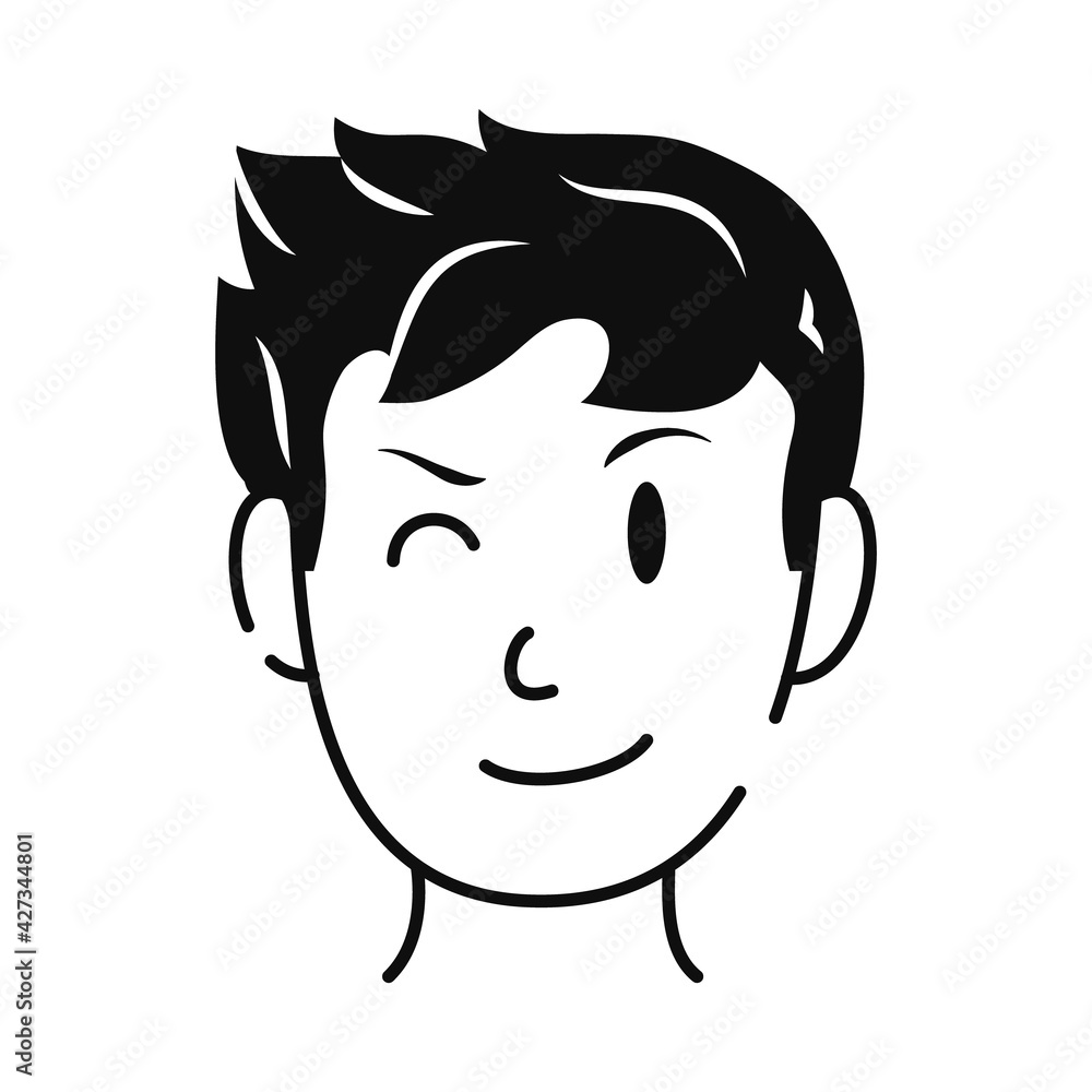 Obraz premium cartoon man winking