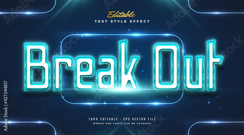 Break Out Text with Blue Neon Effect