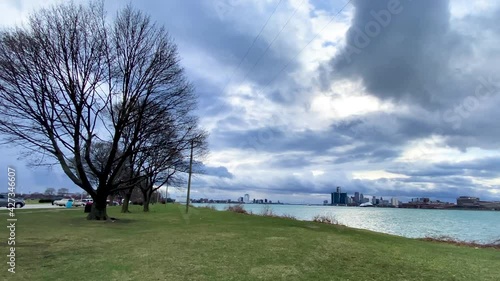 View of the Belle Isle on the Detroit river. photo