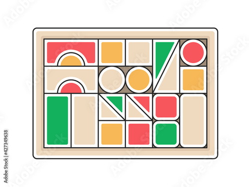積み木の玩具のイラスト　知育玩具