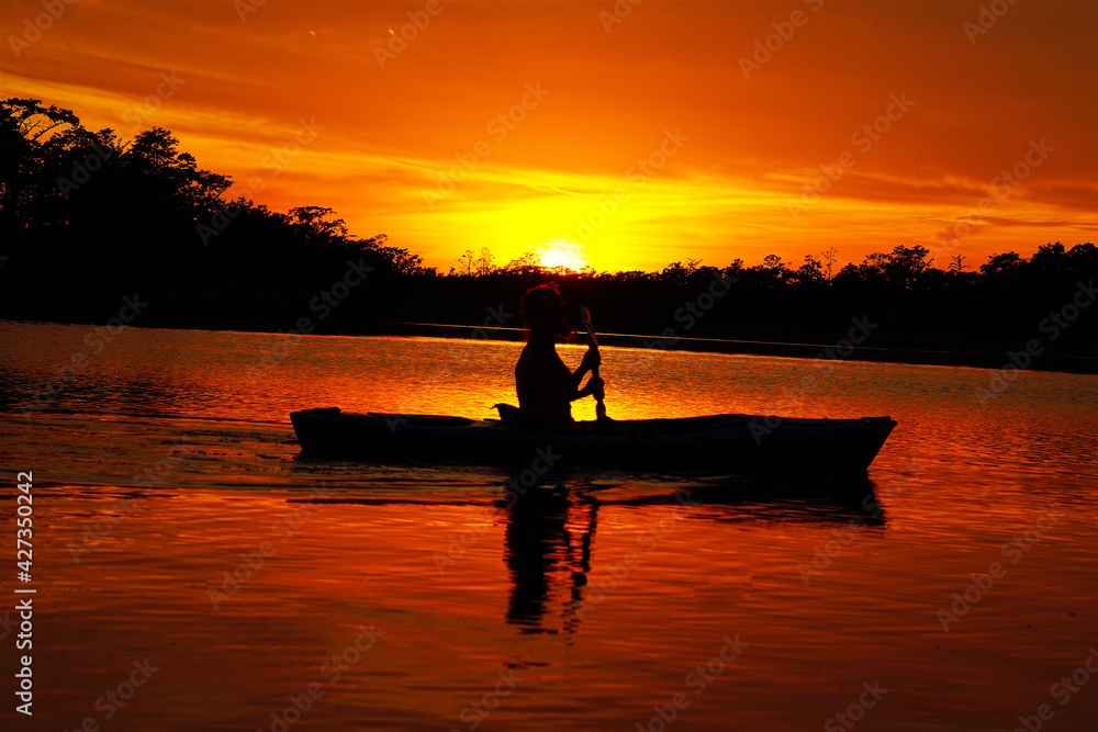 Kayaking At Sunset