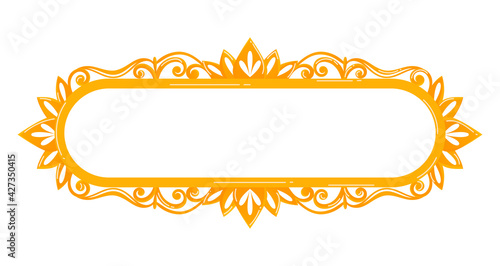 Set vintage gold frames, elegant picture decoration, luxurious, ornate look, cartoon style vector illustration, isolated on white.