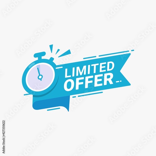 Limited offer label sign for banner promotion vector illustration