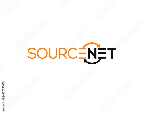 source net wordmark logotype logo template