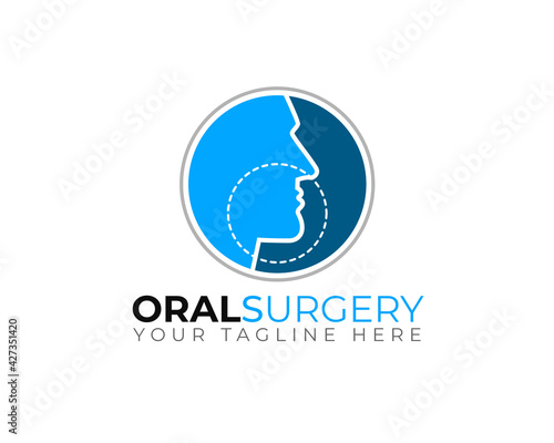 oral surgery round emblem logo template