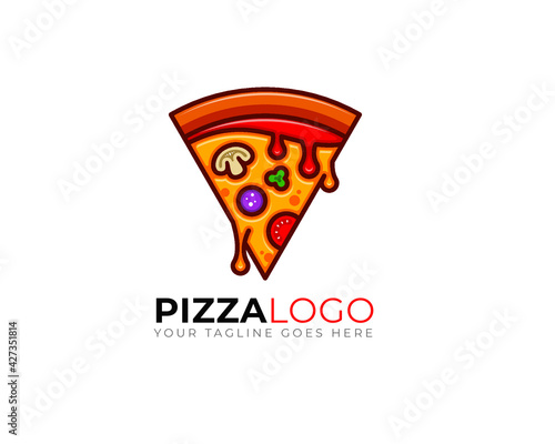 Free Download pizza slice illustration looks so delicious as picturemark logo  - GFXLoad
