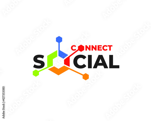 wordmark logo template of social connect 