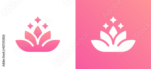 Lotus flower sign for wellness spa and yoga.