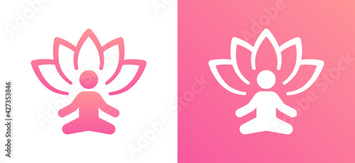 Lotus flower sign wellness, spa and yoga. Vector Illustration.