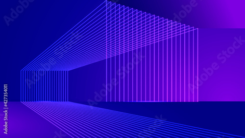 Neon line construction extension space technology sense spatial sense vector background