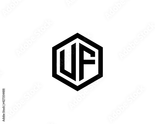 UF FU letter logo design vector template