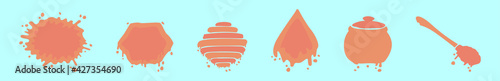 set of honey cartoon icon design template with various models. vector illustration isolated on blue background