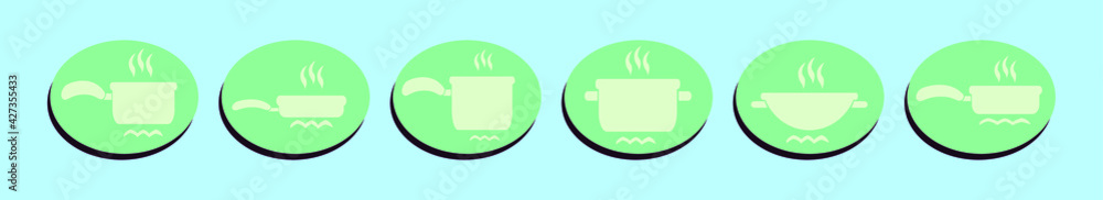 set of kitchen tools cartoon icon design template with various models. vector illustration isolated on blue background set of kitchen tools cartoon icon design template with various models. vector illustration isolated on blue background
