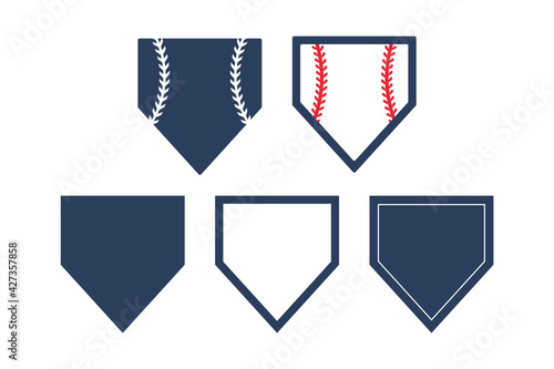 Home plate baseball text box Isolated on white background.
